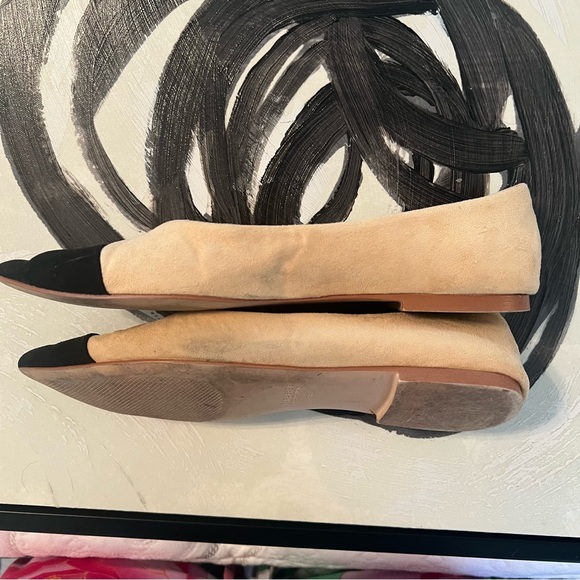 •ZARA• beige and black faux suede pointed cap toe SIZE 36• US 6 - Picture 11 of 13